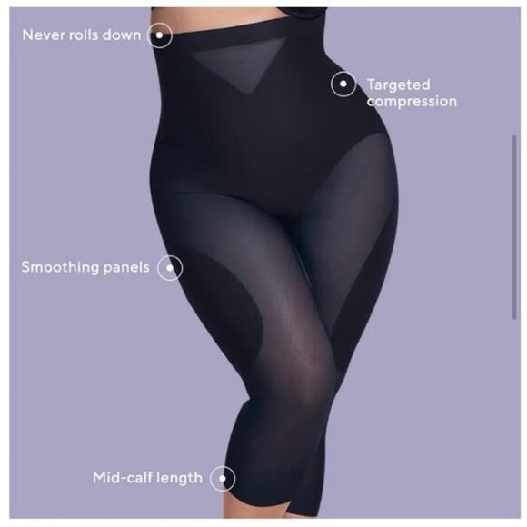 Honeylove 2X-Large Sculptwave Capris Adjustable Straps Shapewear Boning Black - Picture 12 of 12